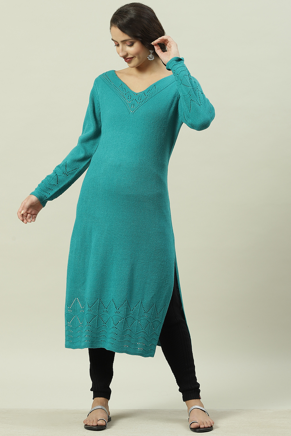 Maroon Acrylic Jeggings image number 4