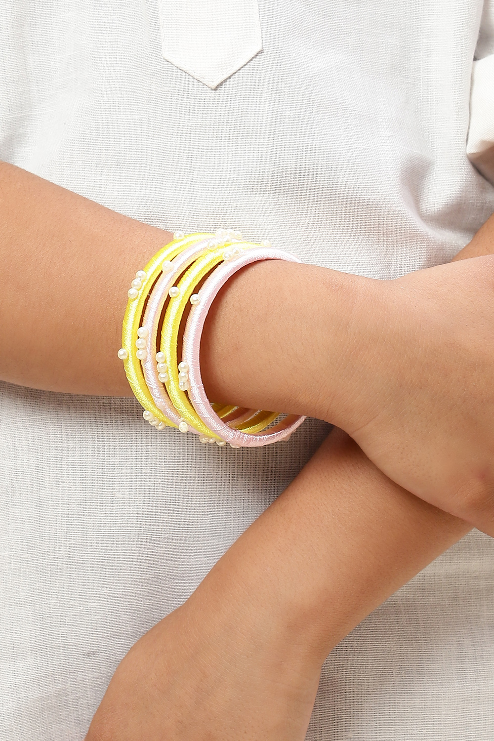 Pink & Yellow Kids Bangles image number 2