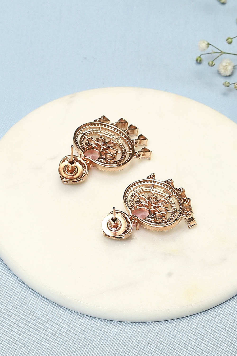 Light Pink Brass Earrings image number 2