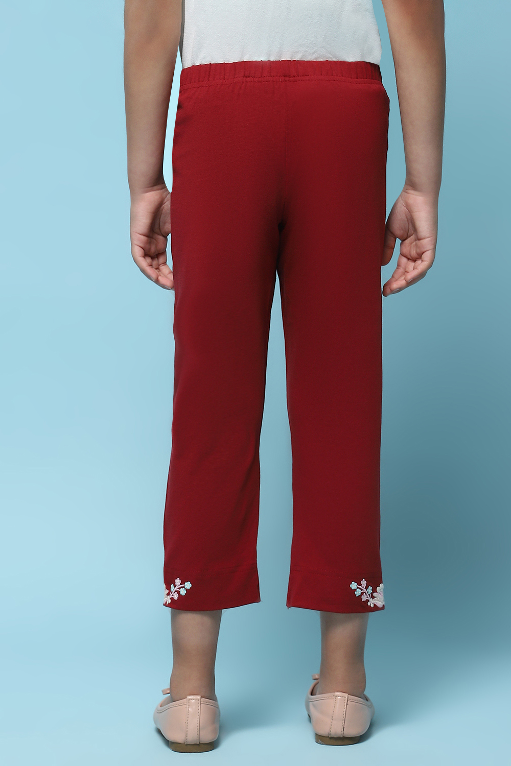 Fuchsia Cotton Lycra Regular Fit Capri image number 5