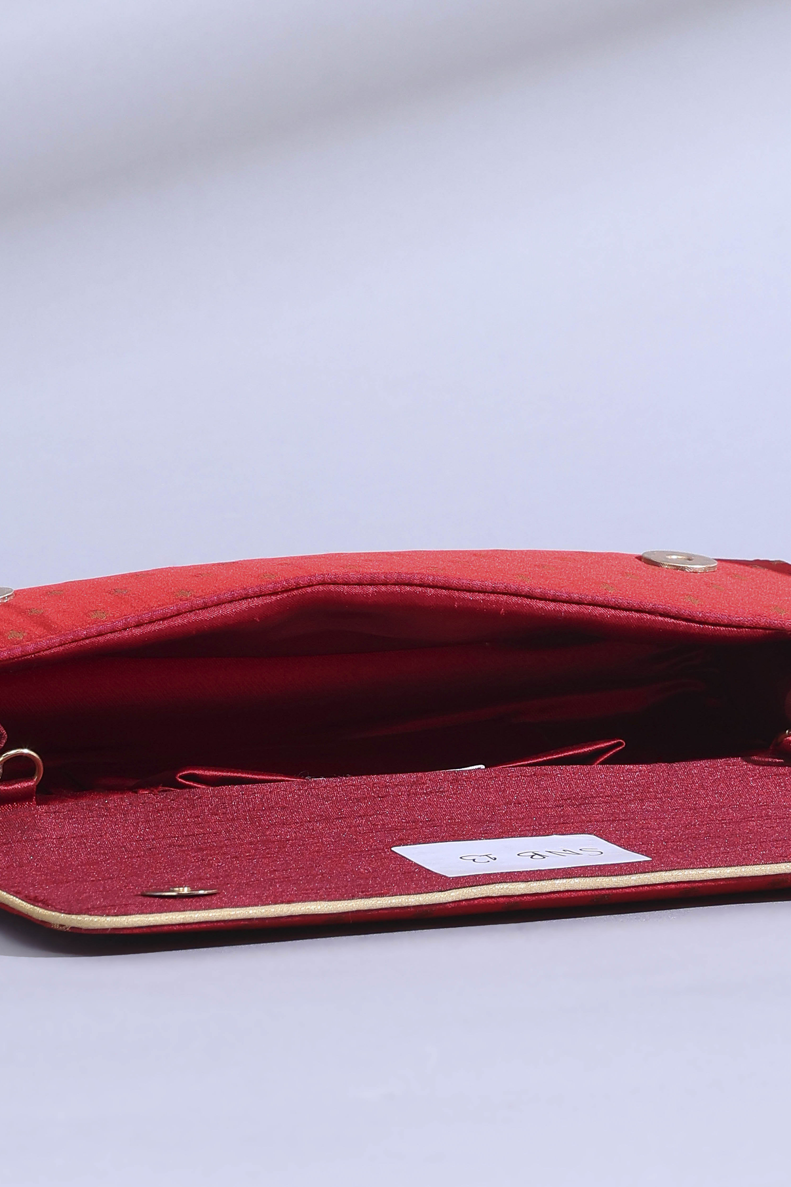 Dark Red Polycotton Handbag image number 6