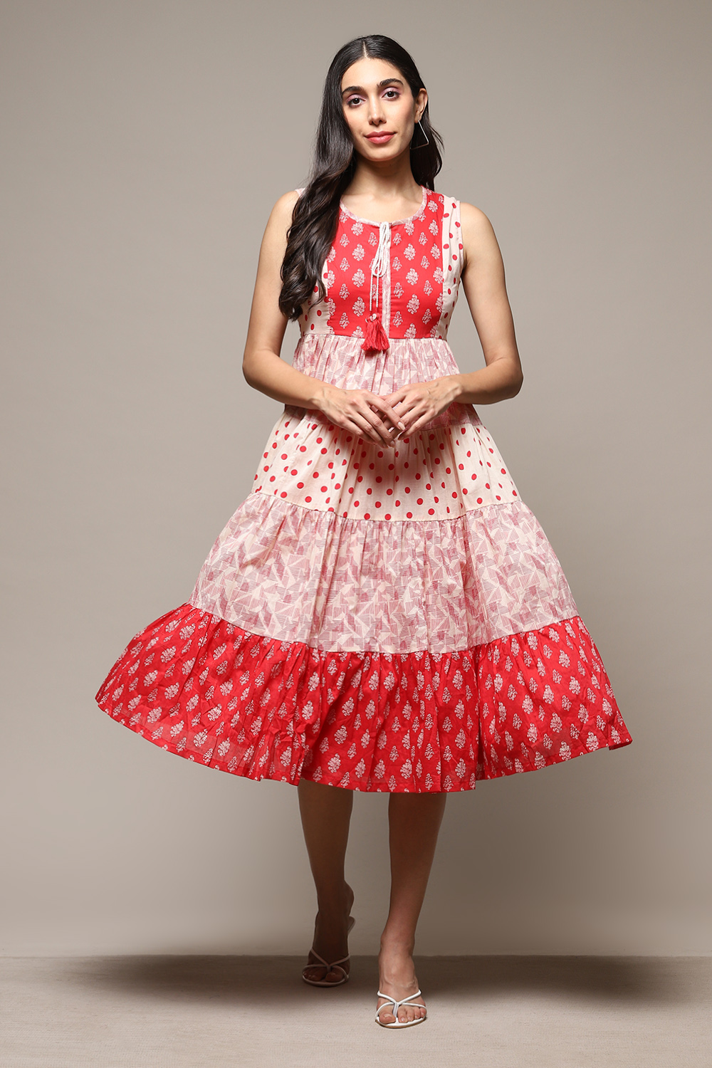 Lavender Cotton Tiered Dress image number 5