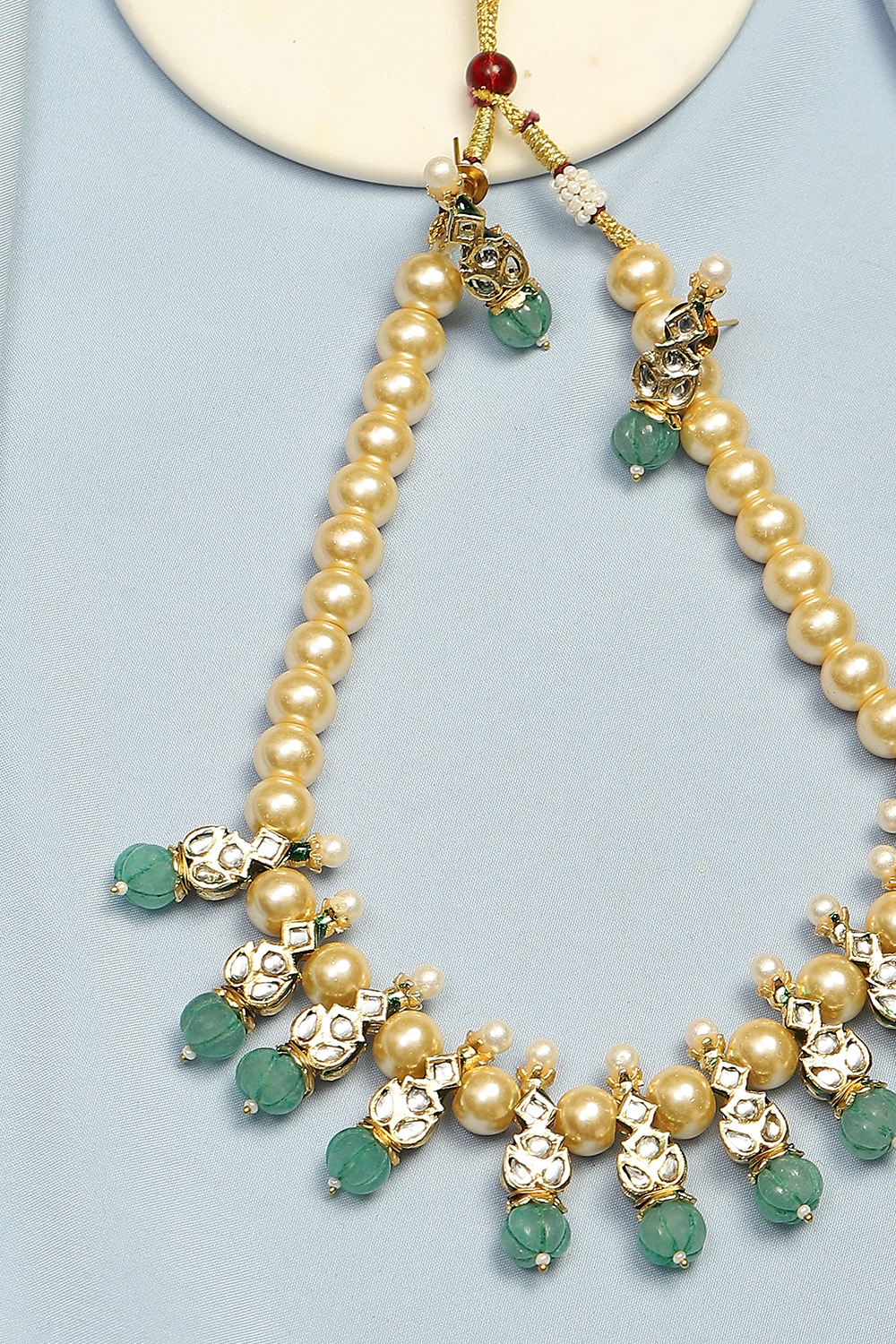 Mint Green Alloy Necklace Set image number 2