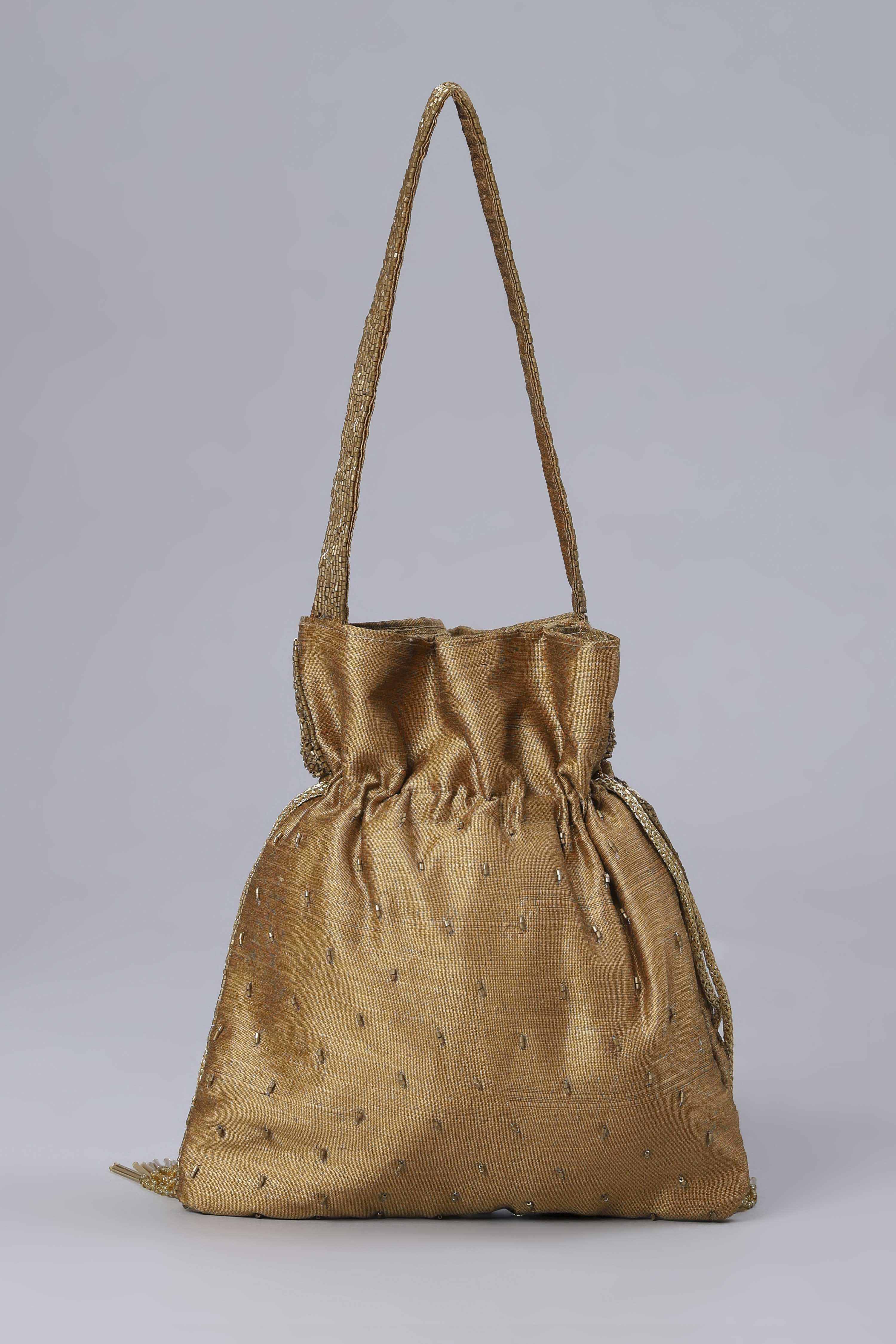 Gold Fabric Potli Bag image number 2