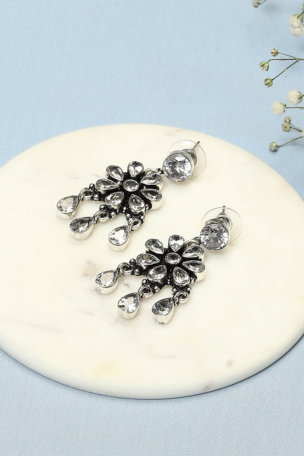 White Brass Earrings image number 0