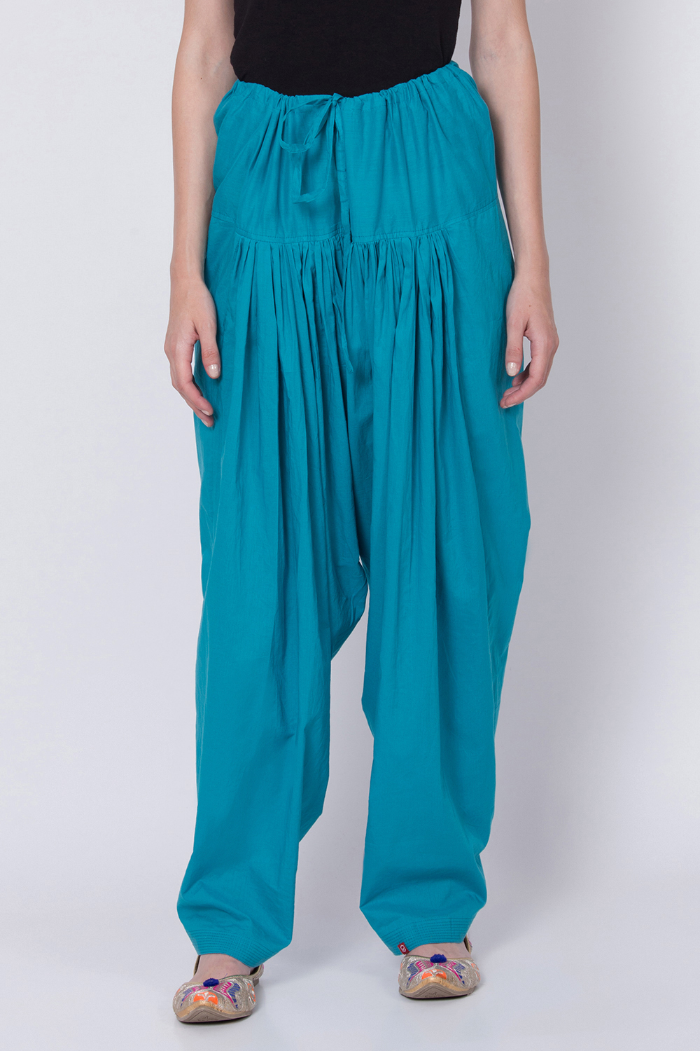 Navy Blue Cotton Solid Salwar image number 0