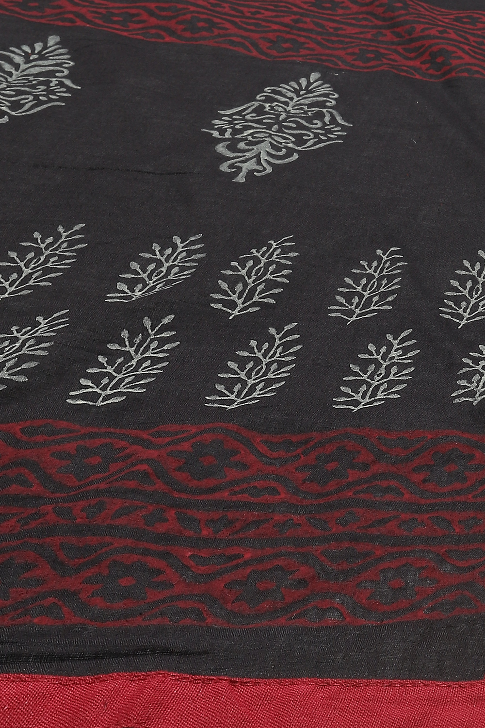 Red Flex Machine Embroidered Unstitched Suit Set image number 4
