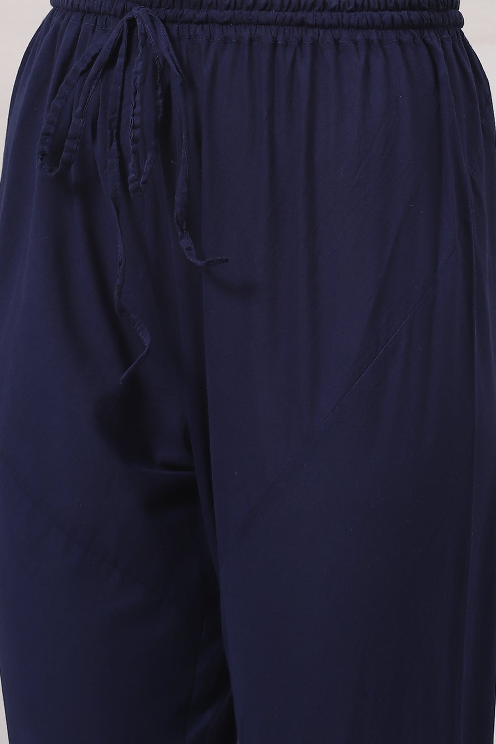 Blue Cotton Silk Straight Yarndyed Suit Set image number 2