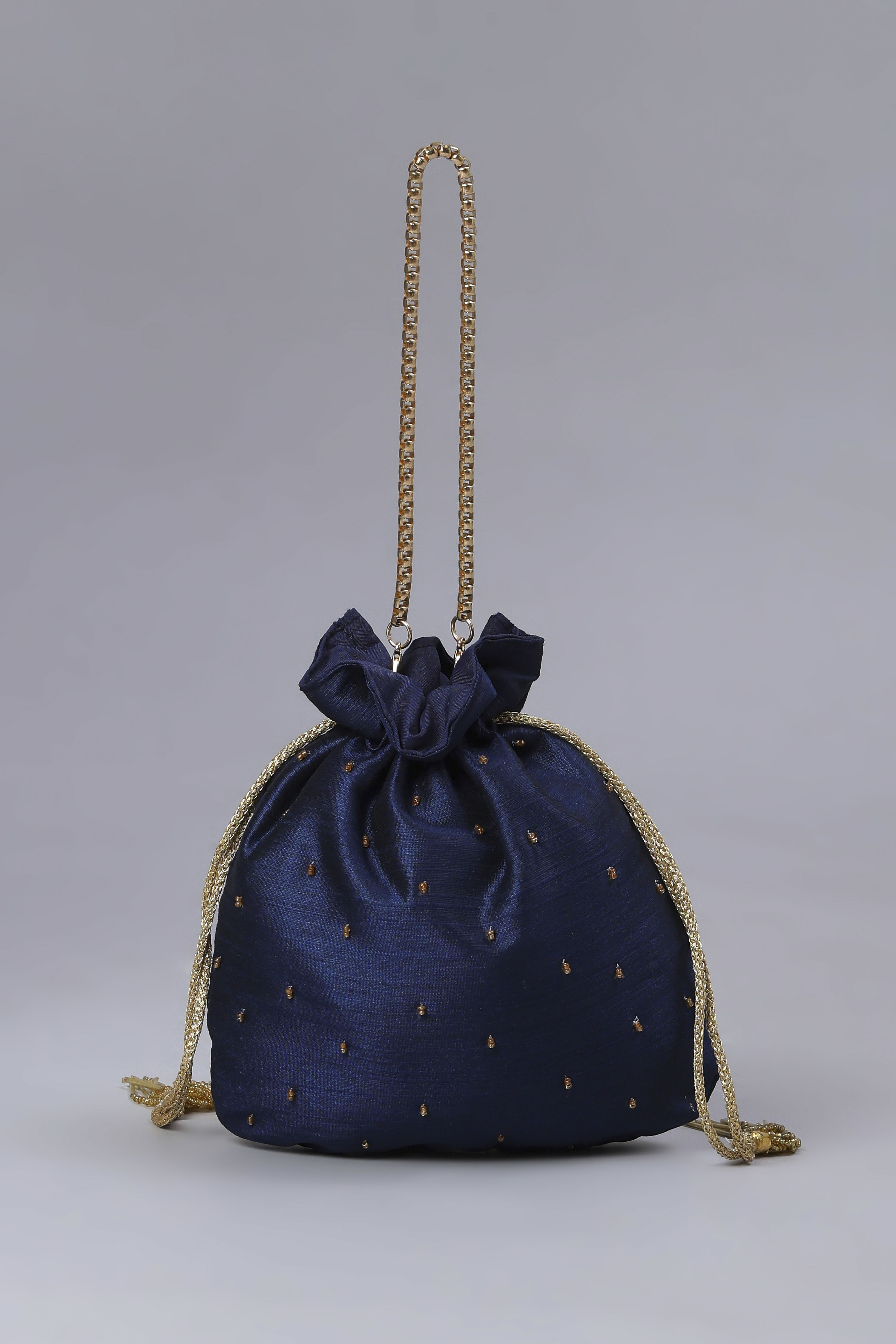 Royal Blue Fabric Potli Bag image number 2