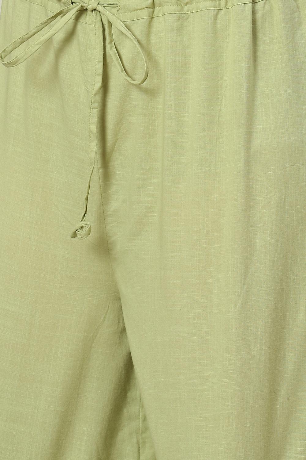 Soft Green Straight Kurta Palazzo Suit Set image number 2