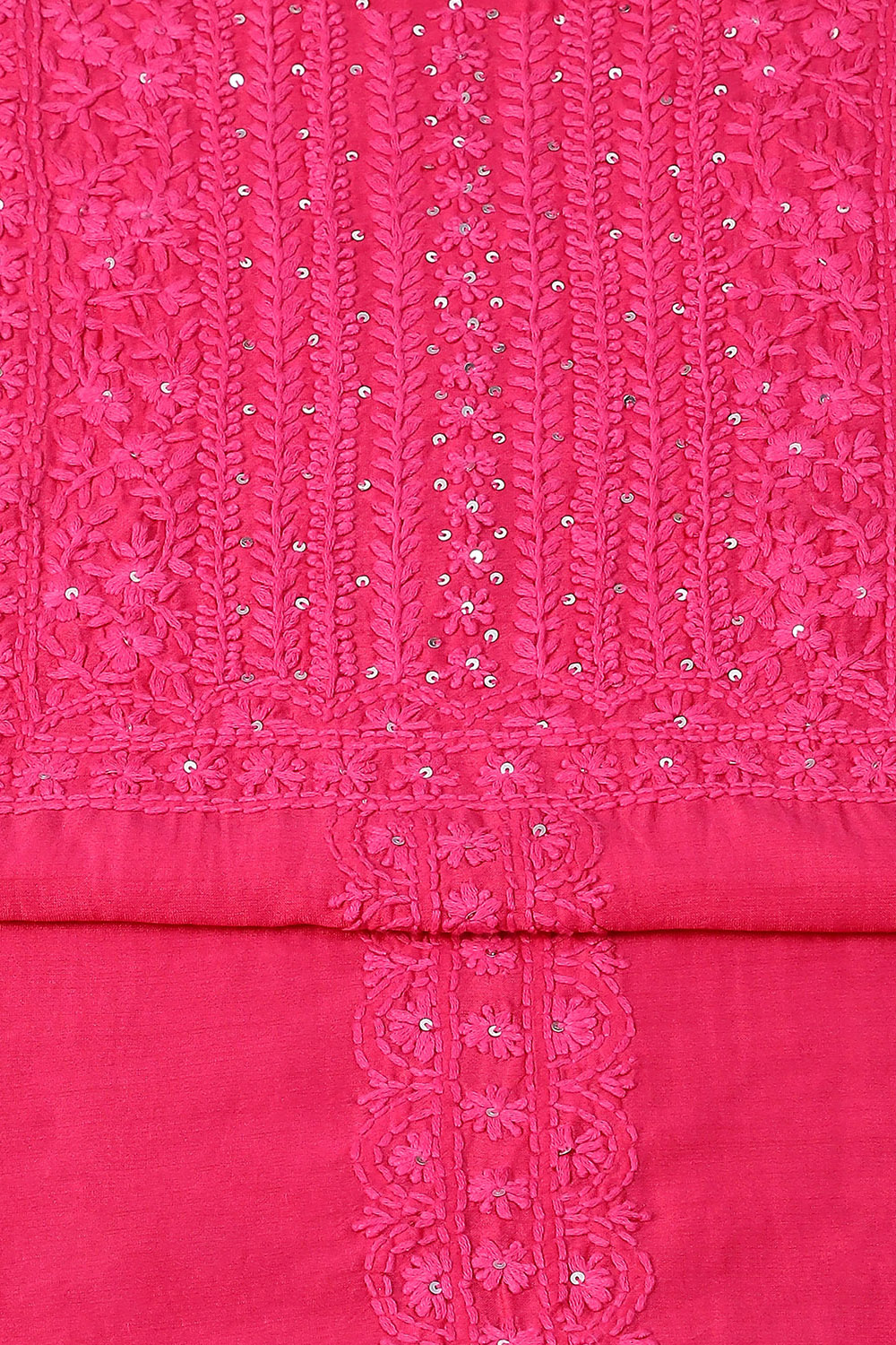 Pink Art Silk Embroidered Unstitched Suit Set image number 1