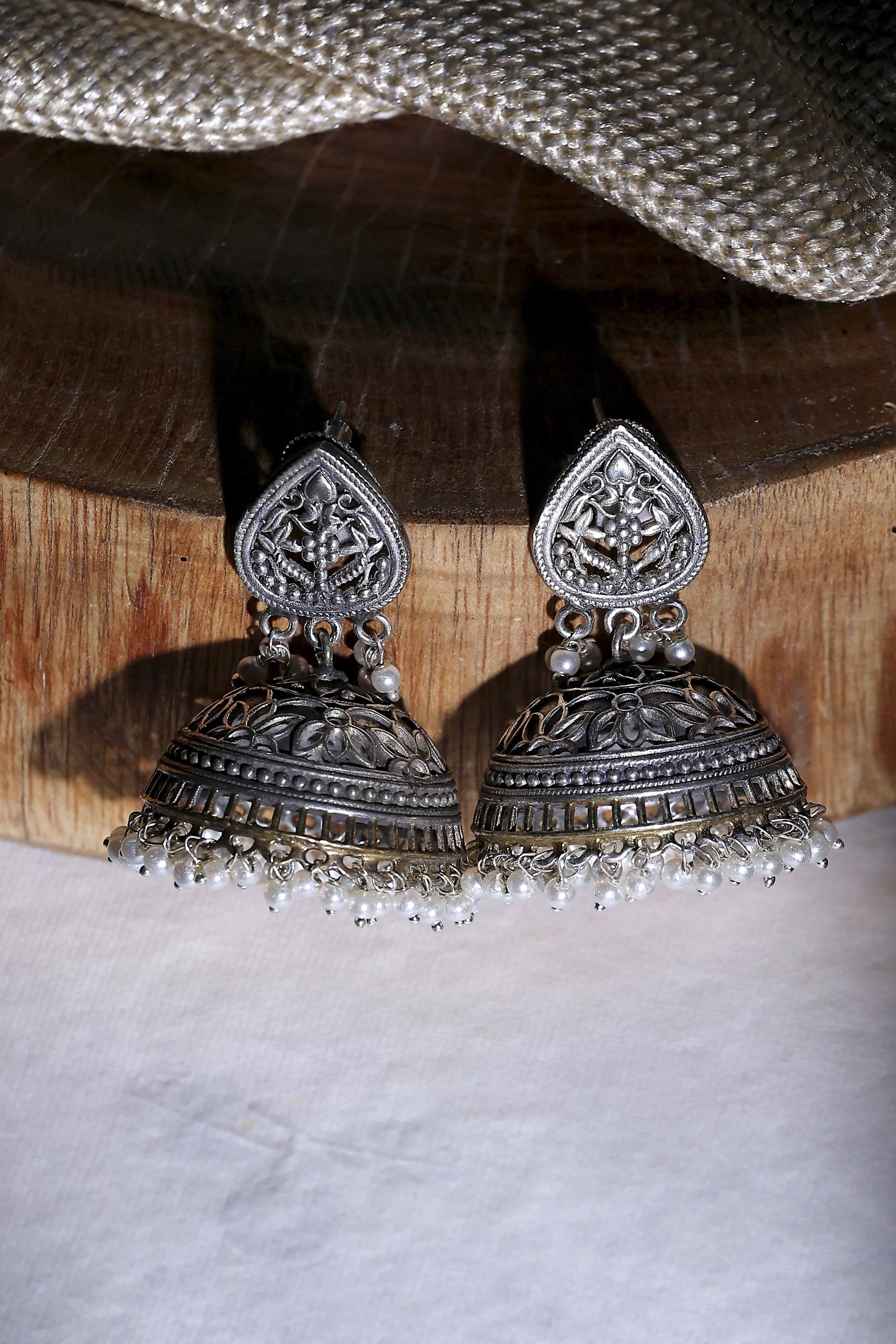 Oxid Gold Brass Jhumka image number 0