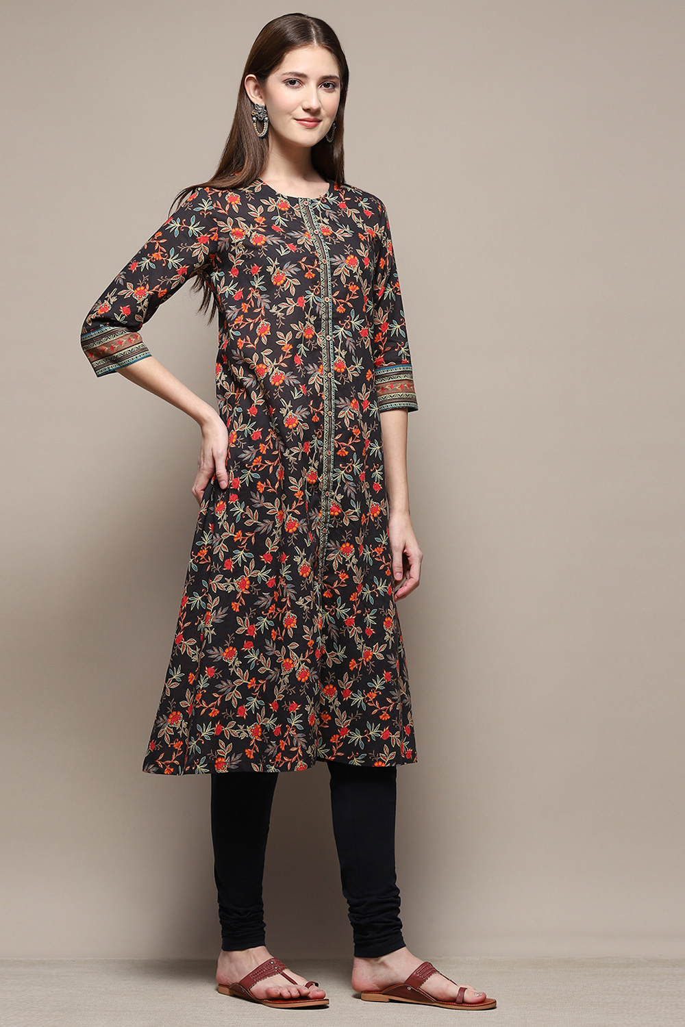 Black Cotton Blend Straight 2 Piece Set image number 5