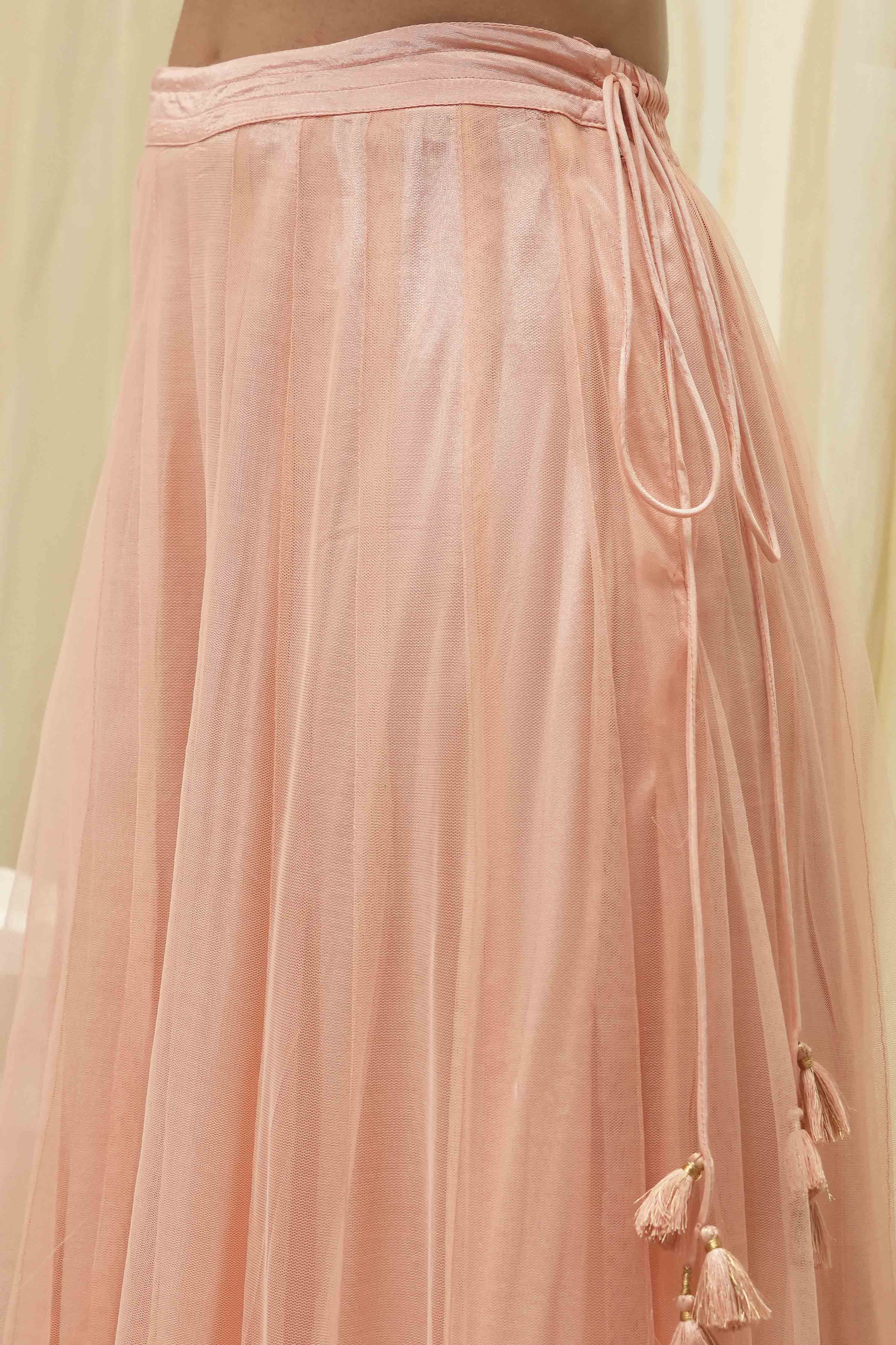 Green Net Embroidered Kalidar Suit Set image number 2