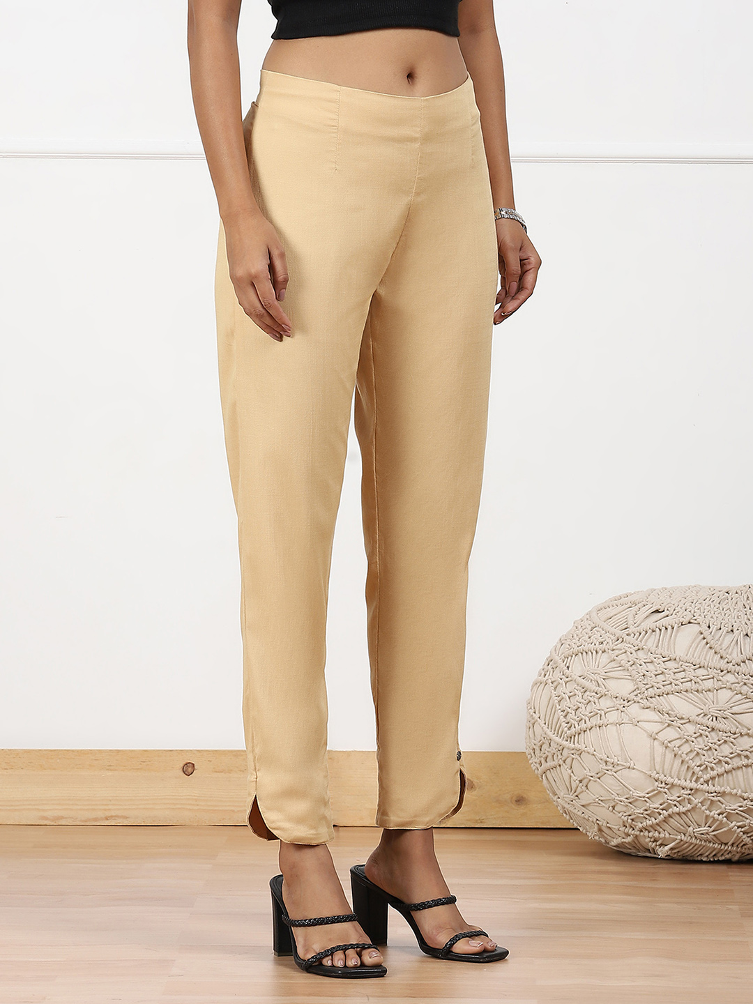 Grey Viscose Blend Pant image number 3