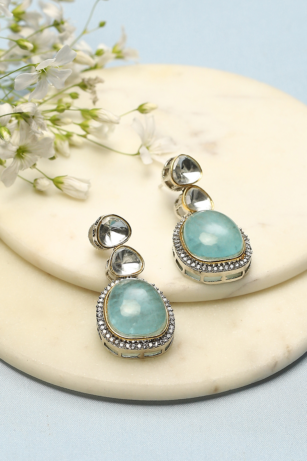 Light Blue Brass earrings image number 0