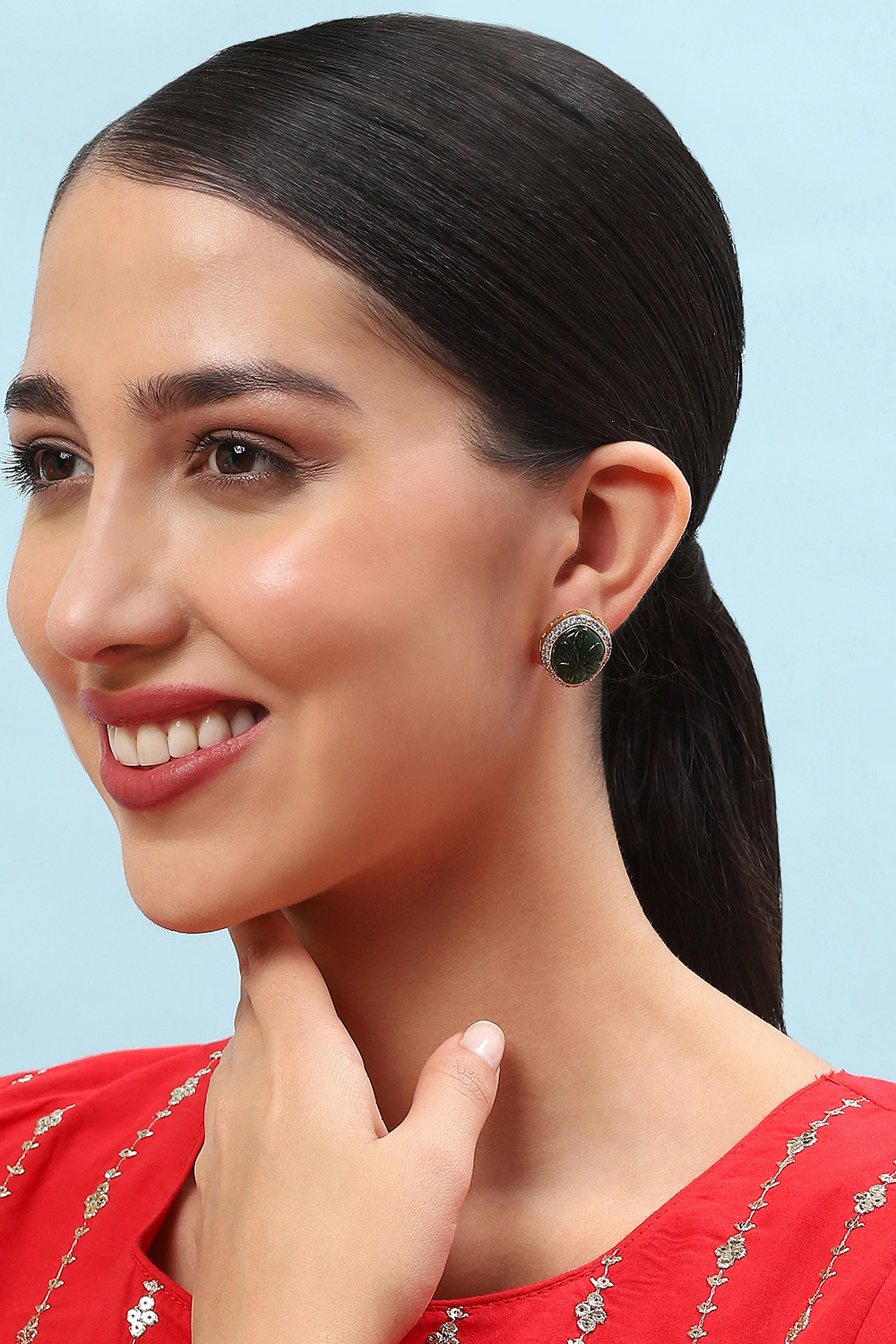 Green Brass earrings image number 1