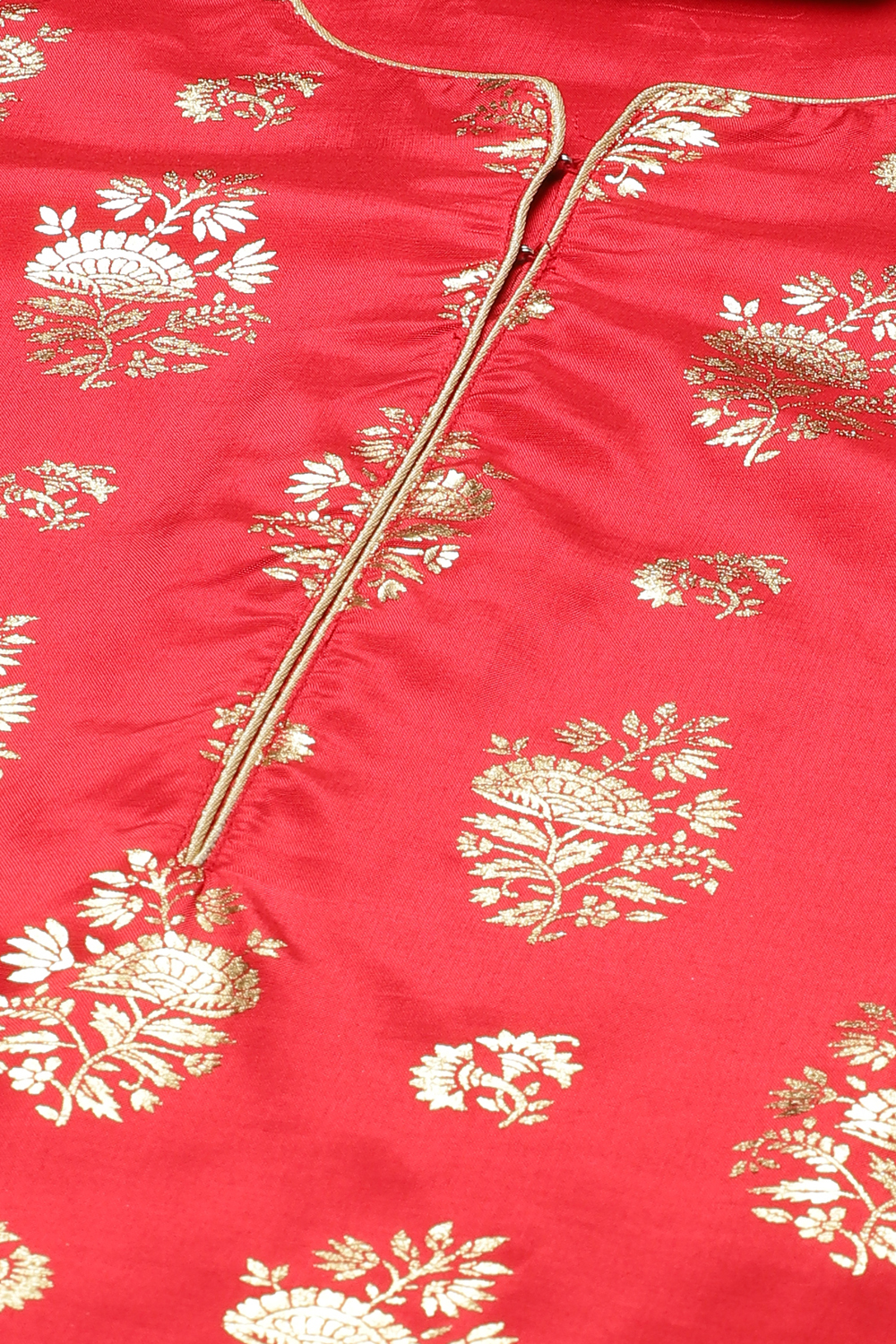 Red Straight Viscose Kurta image number 1