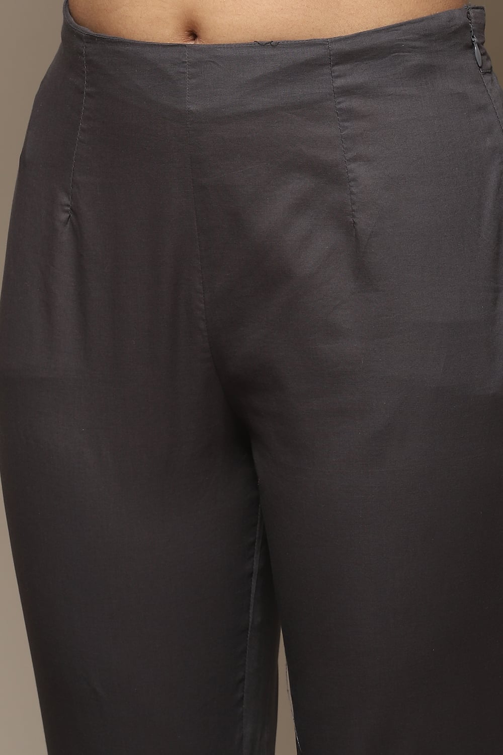 Blue Cotton Gathered Kurta Pants 2 Piece Set image number 2