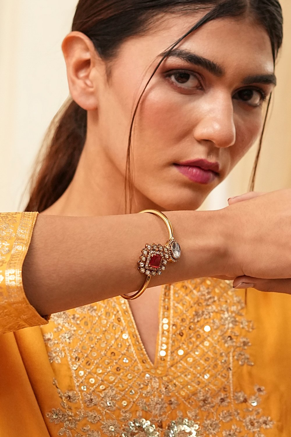 Red Brass Bracelet image number 1