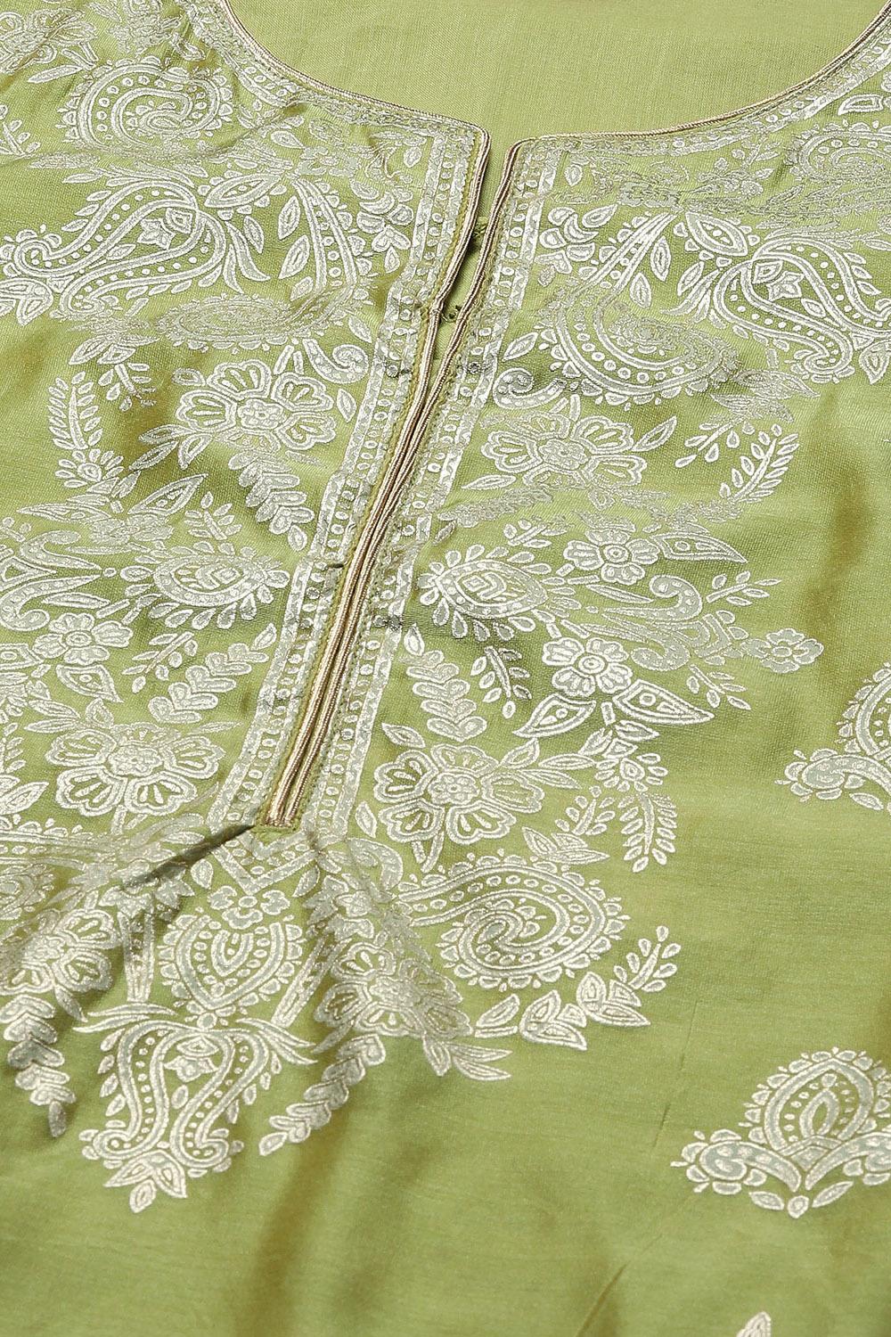 Olive Polyester Straight Printed 2 Piece Set image number 1