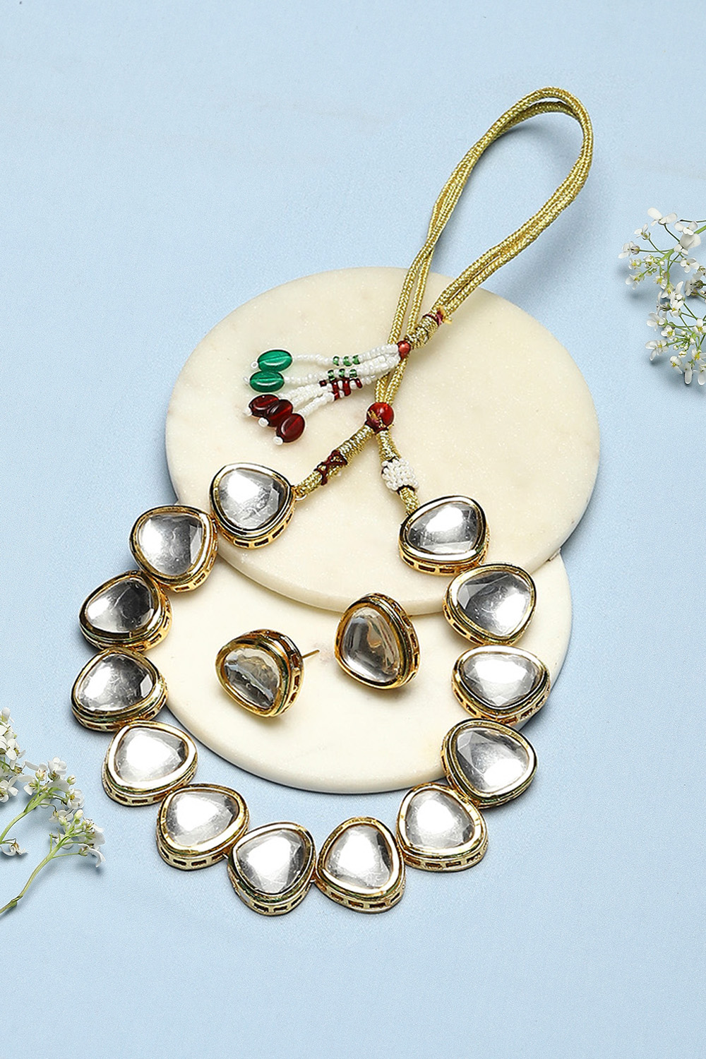 Gold Brass Necklace Set image number 0