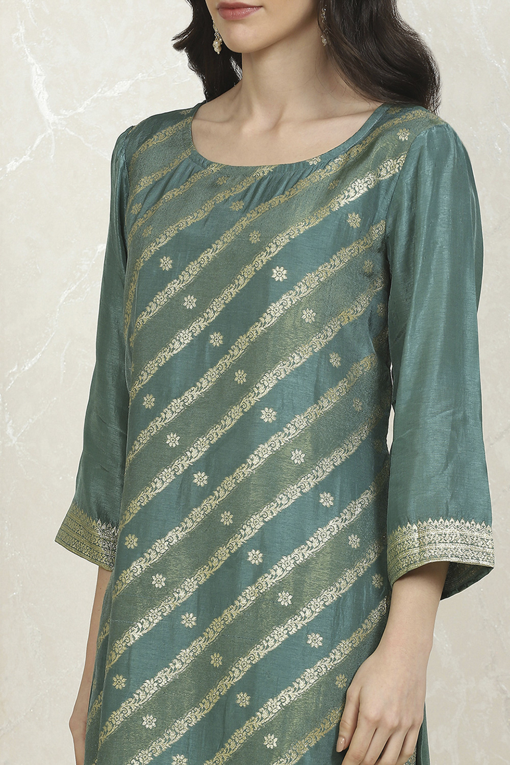 Pink Cotton Printed Embroidered Unstitched Suit Set image number 2