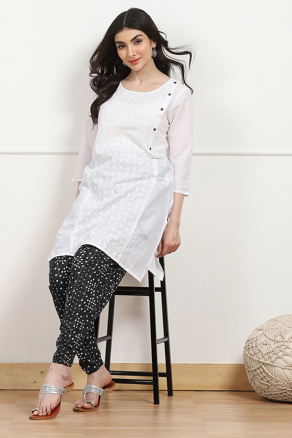 Black Cotton Printed Salwar image number 0