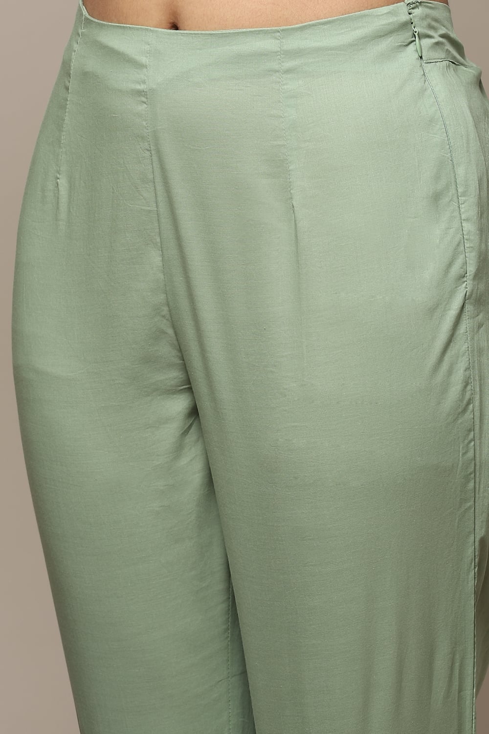 Blue Cotton Gathered Kurta Pants 2 Piece Set image number 2