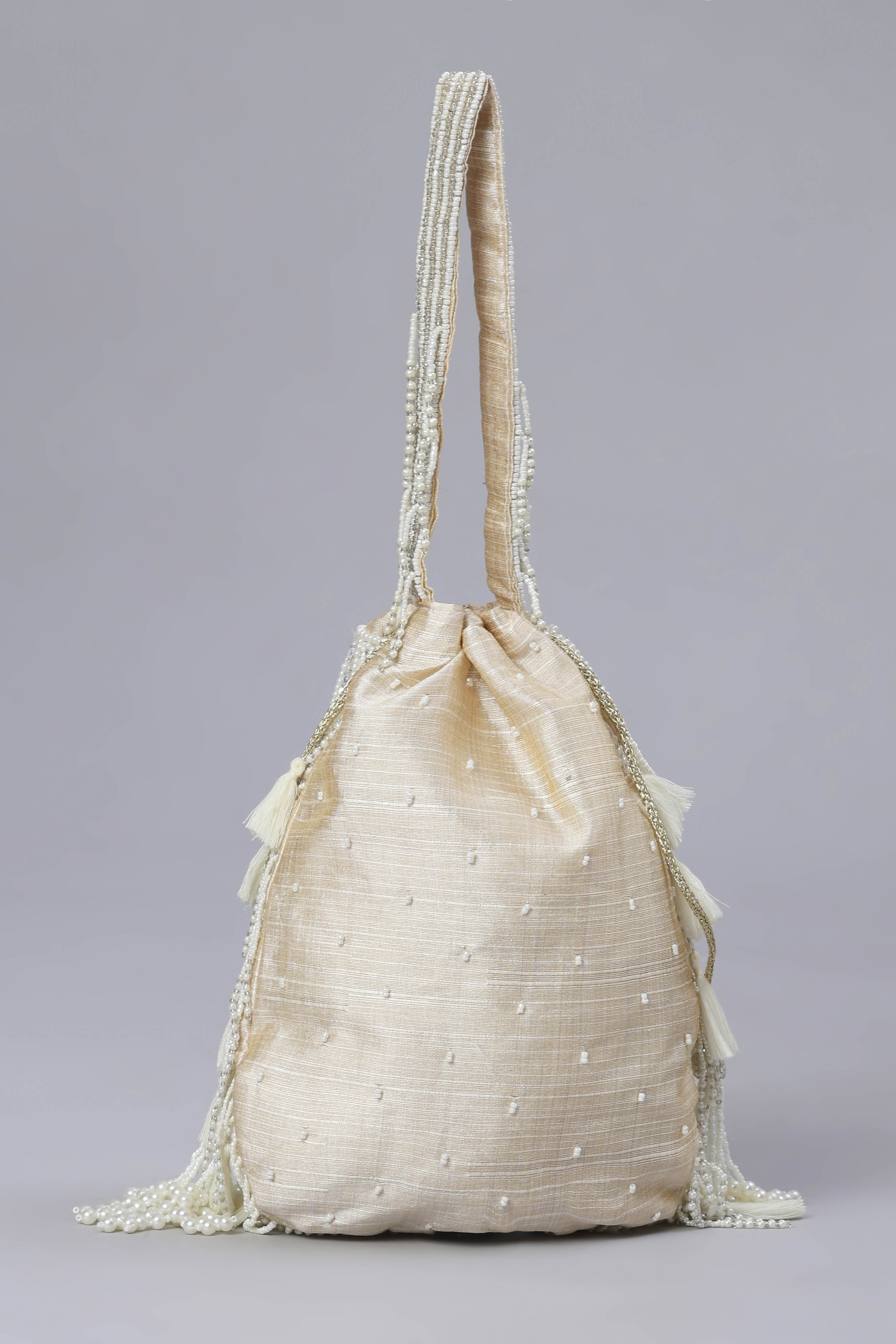 Cream Fabric Potli Bag image number 2