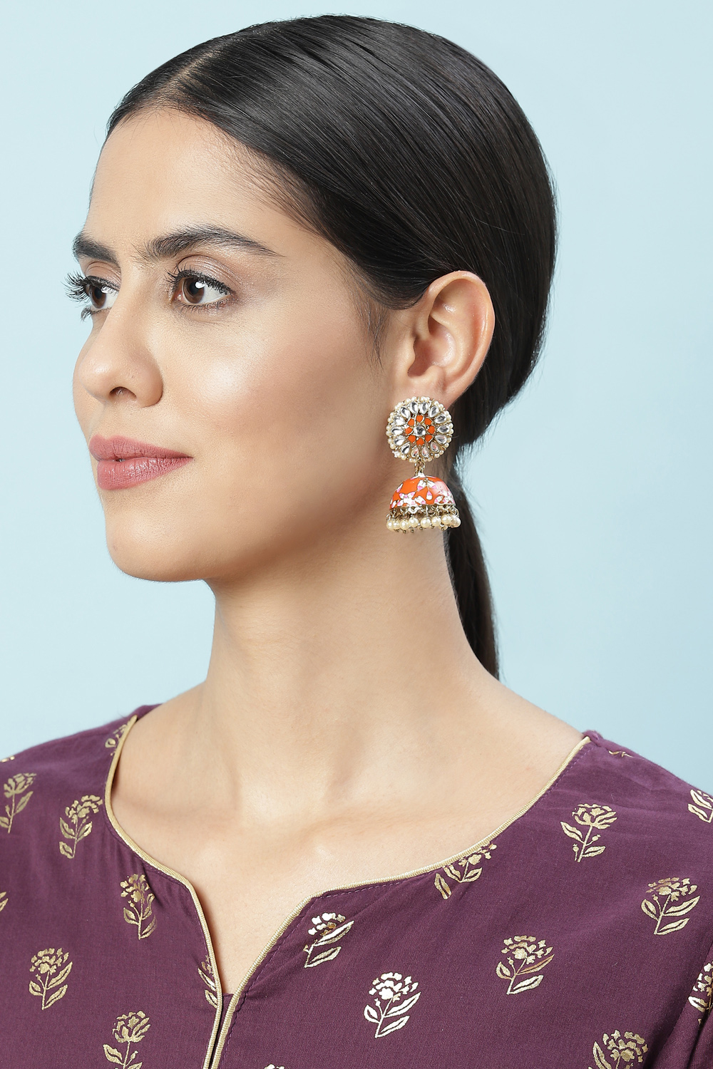 Red Alloy Earrings image number 3