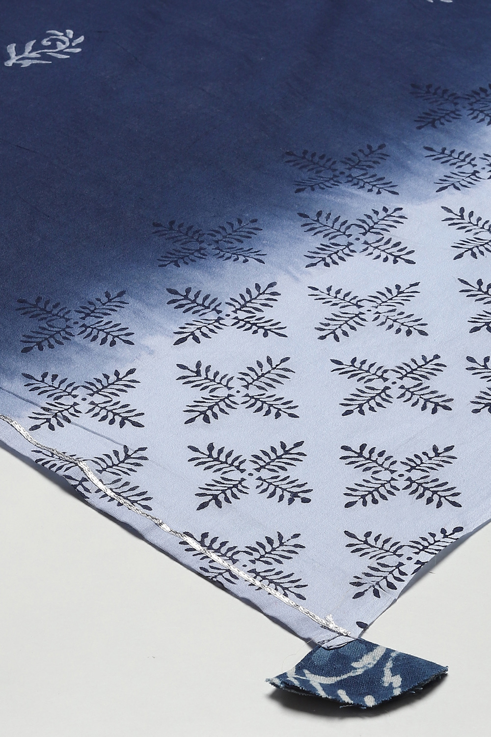 Light Blue Cotton Printed Unstitched Suit Set image number 3