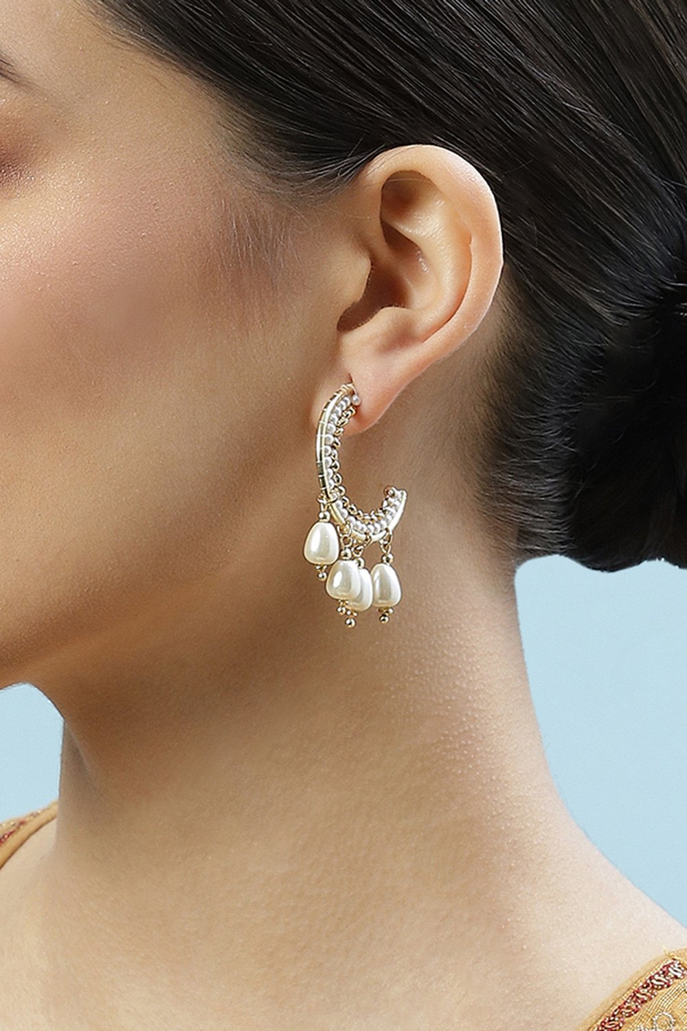 Gold Brass Earrings image number 1