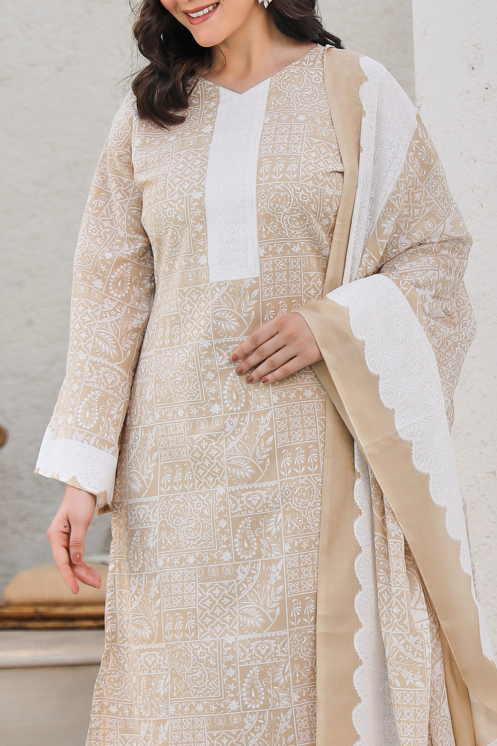 Mauve Cotton Blend Digital Print Unstitched Suit Set  image number 1