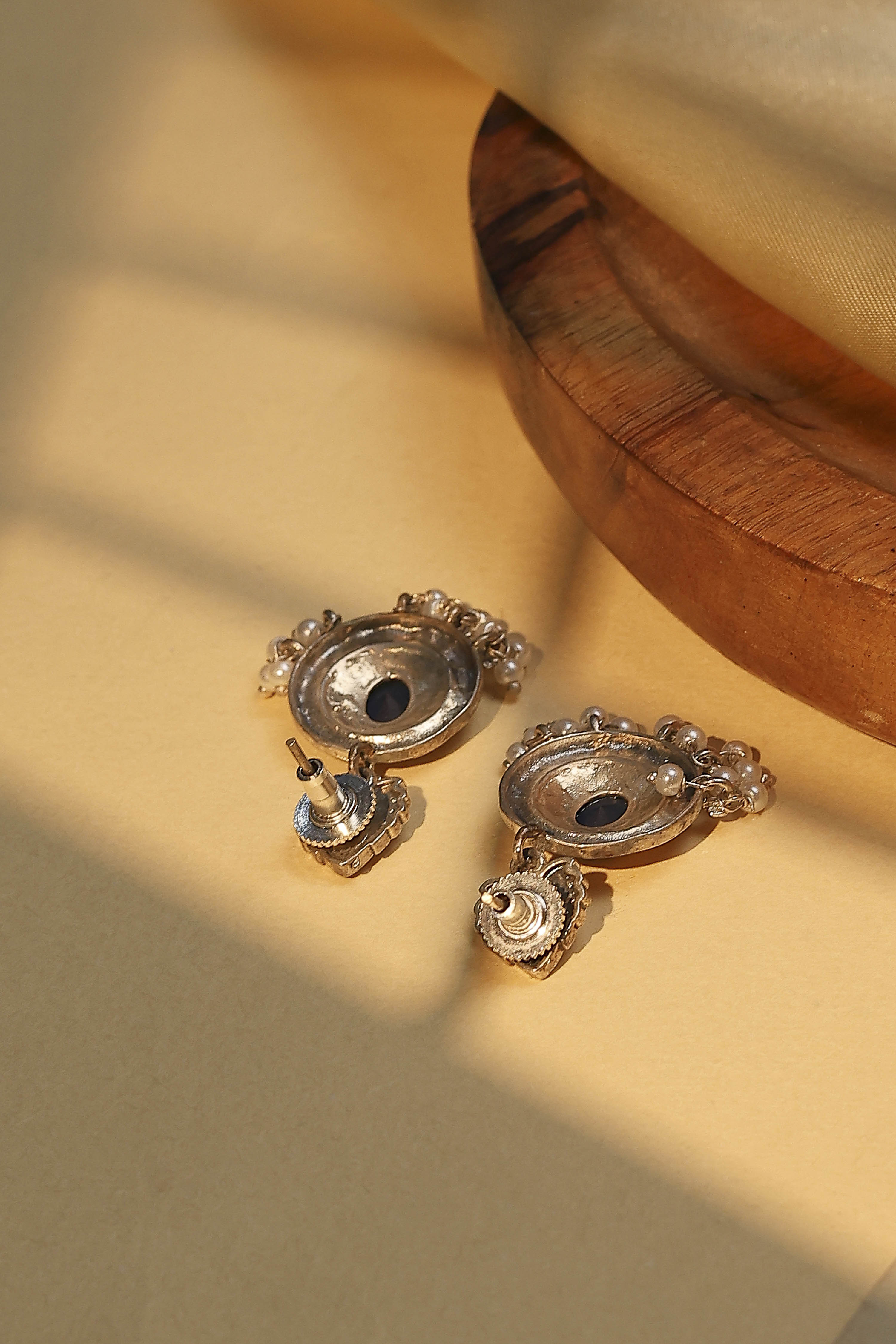 Navy Brass Drop & Danglers image number 2