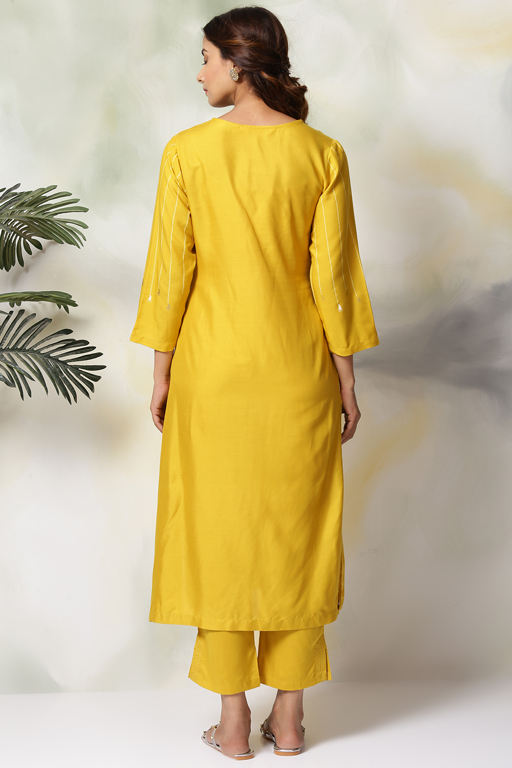 Fuchsia Rayon Straight Kurta Pants Set image number 5