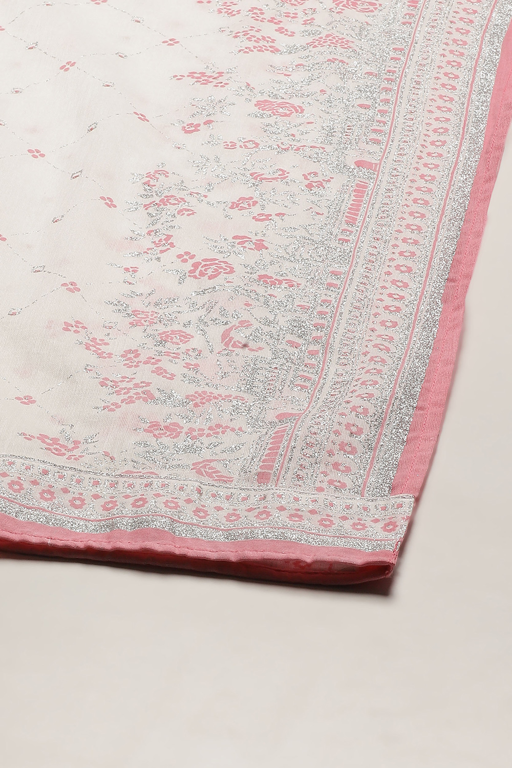 Turquoise Cotton Anarkali Kurta Churidar Suit Set image number 2