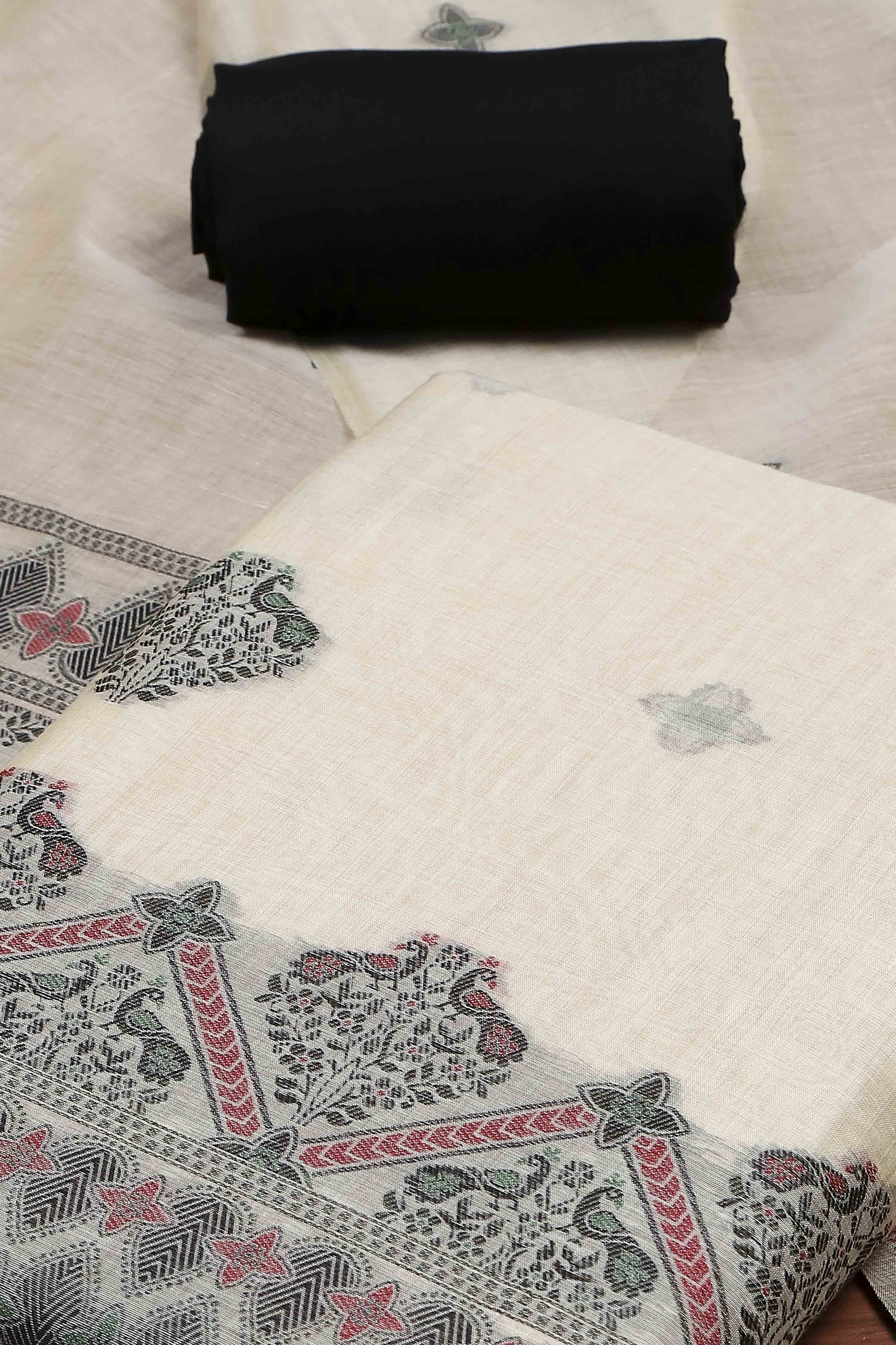 Rani Cotton Jamdani Unstitched Suit Set image number 1