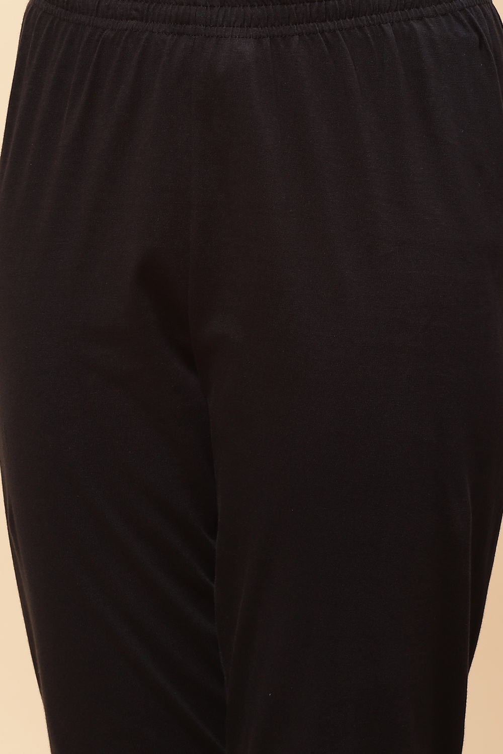 Black Cotton Anarkali Kurta Churidar Suit Set image number 3