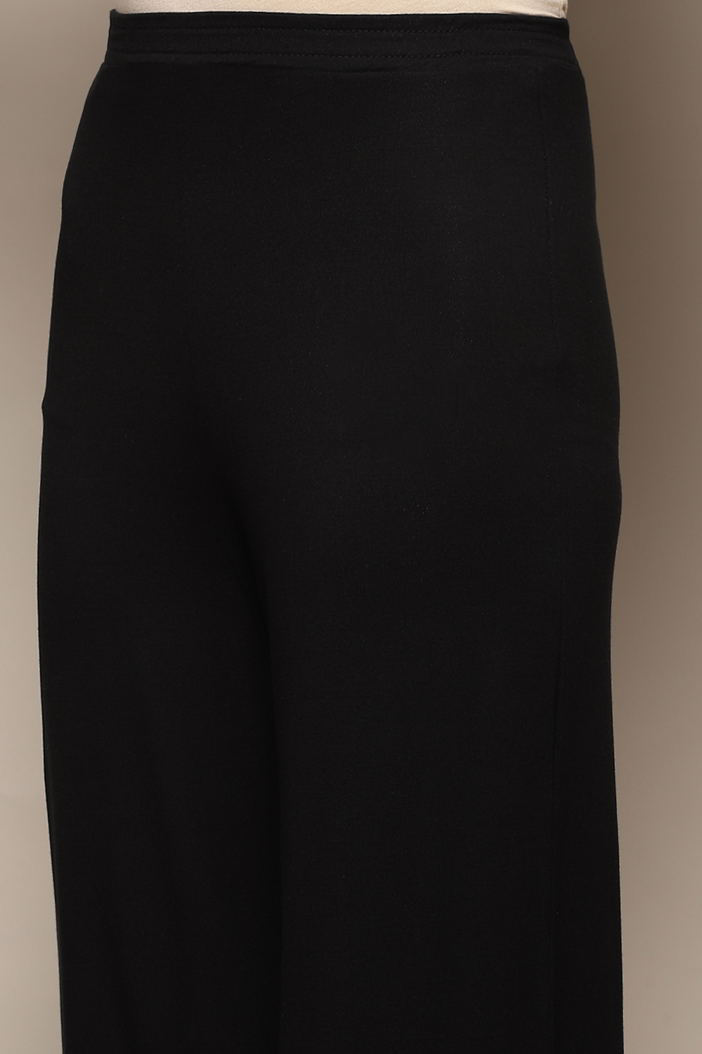 Beige Viscose Blend Solid Palazzo image number 1