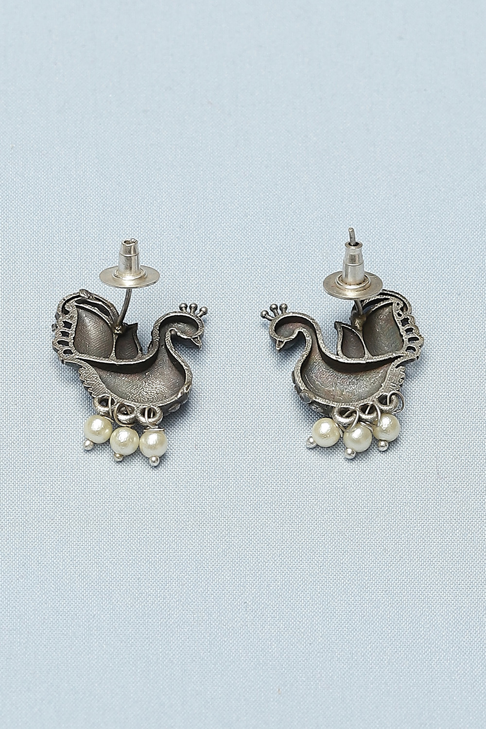 Silver Oxidised Earrings image number 2