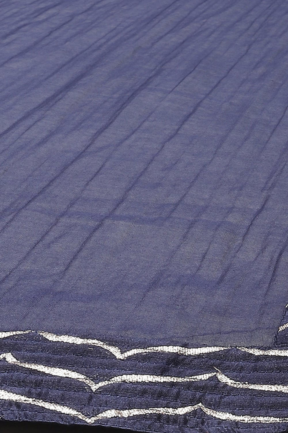 Blue Cotton Silk Straight Yarndyed Suit Set image number 3