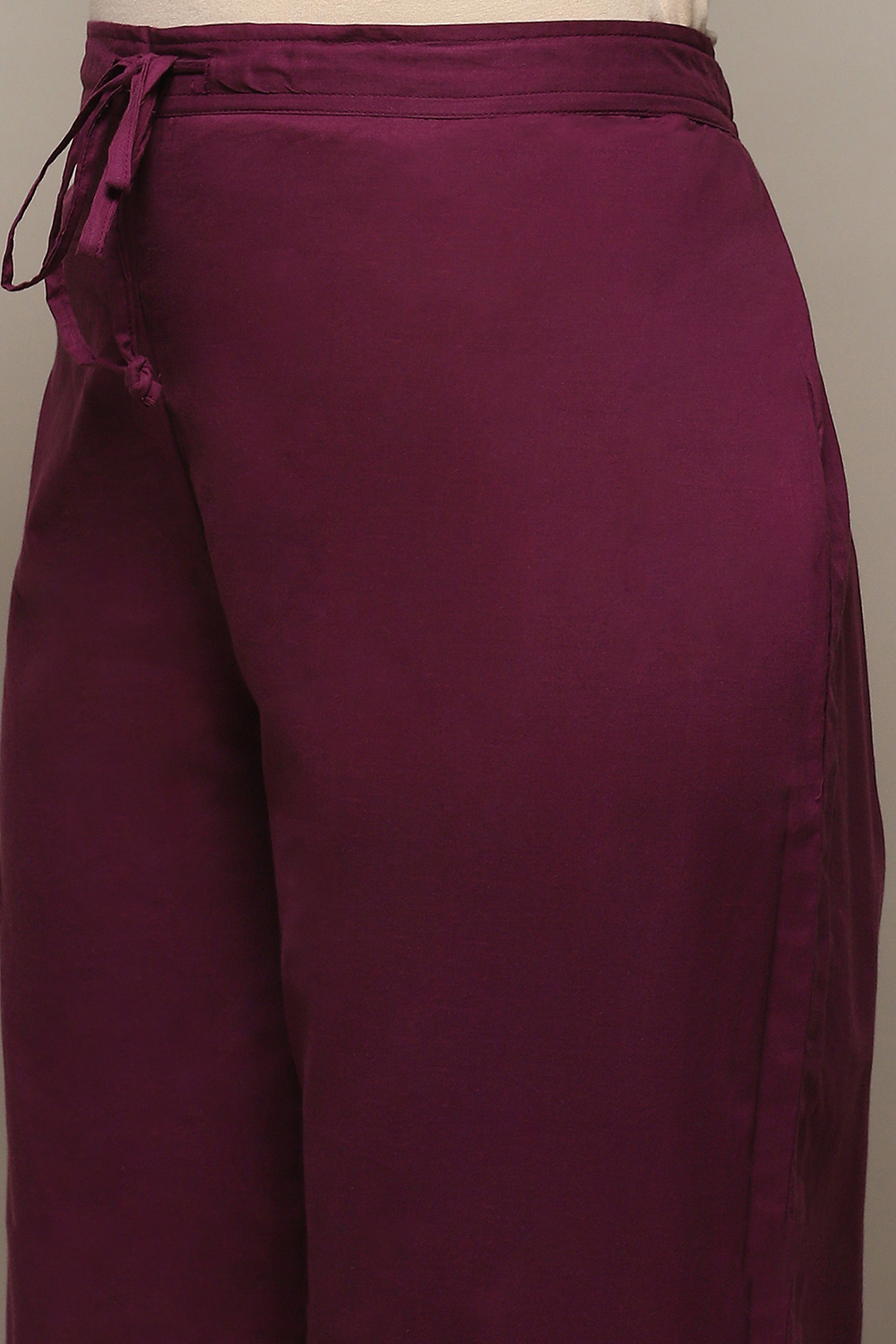 Deep Red Cambric Relaxed Kurta Palazzo Suit Set image number 2