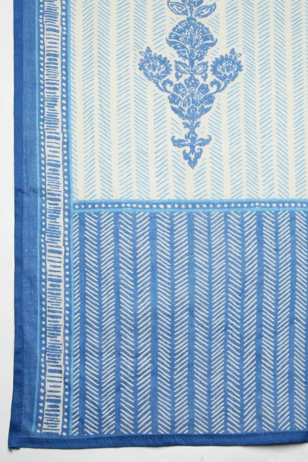 Royal Blue Cotton Straight Kurta Palazzo Suit Set image number 3