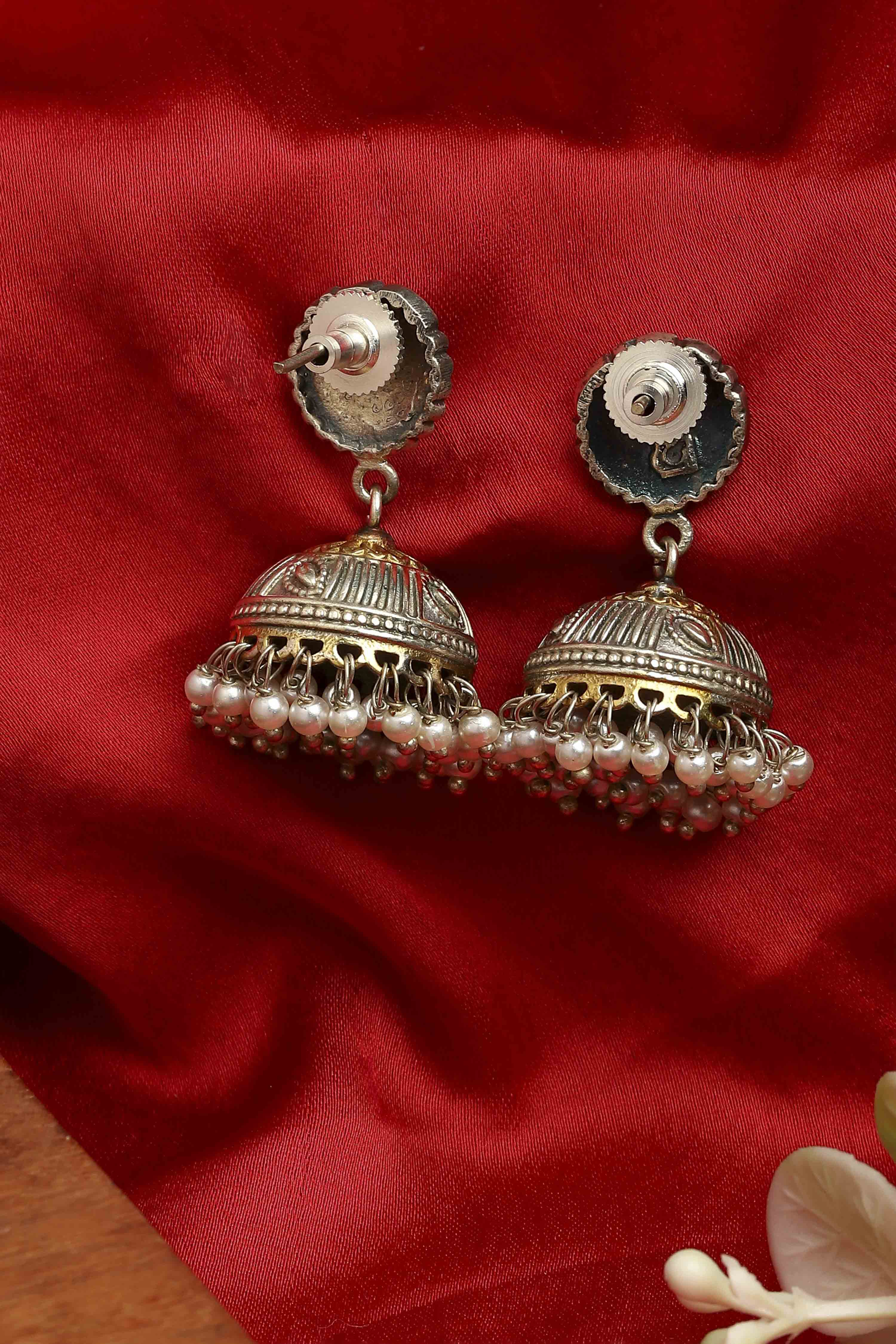 Oxidised Gold Earrings image number 2