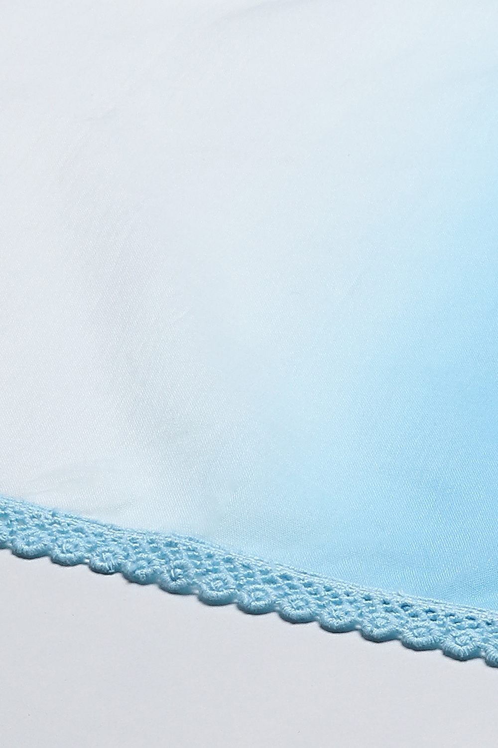 White & Blue Cotton Anarkali Kurta Churidar Suit Set image number 3