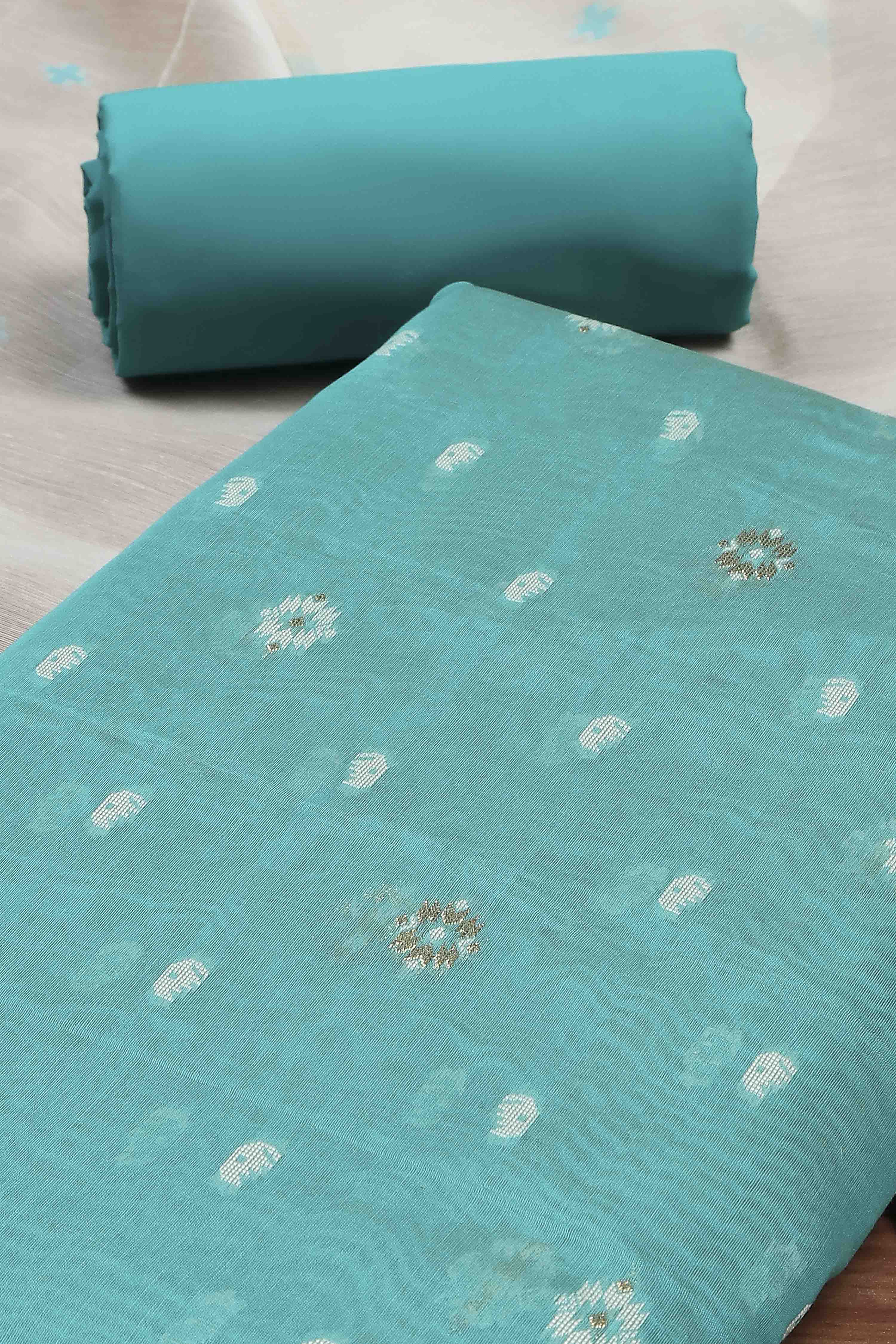 Rani Cotton Jamdani Unstitched Suit Set image number 1