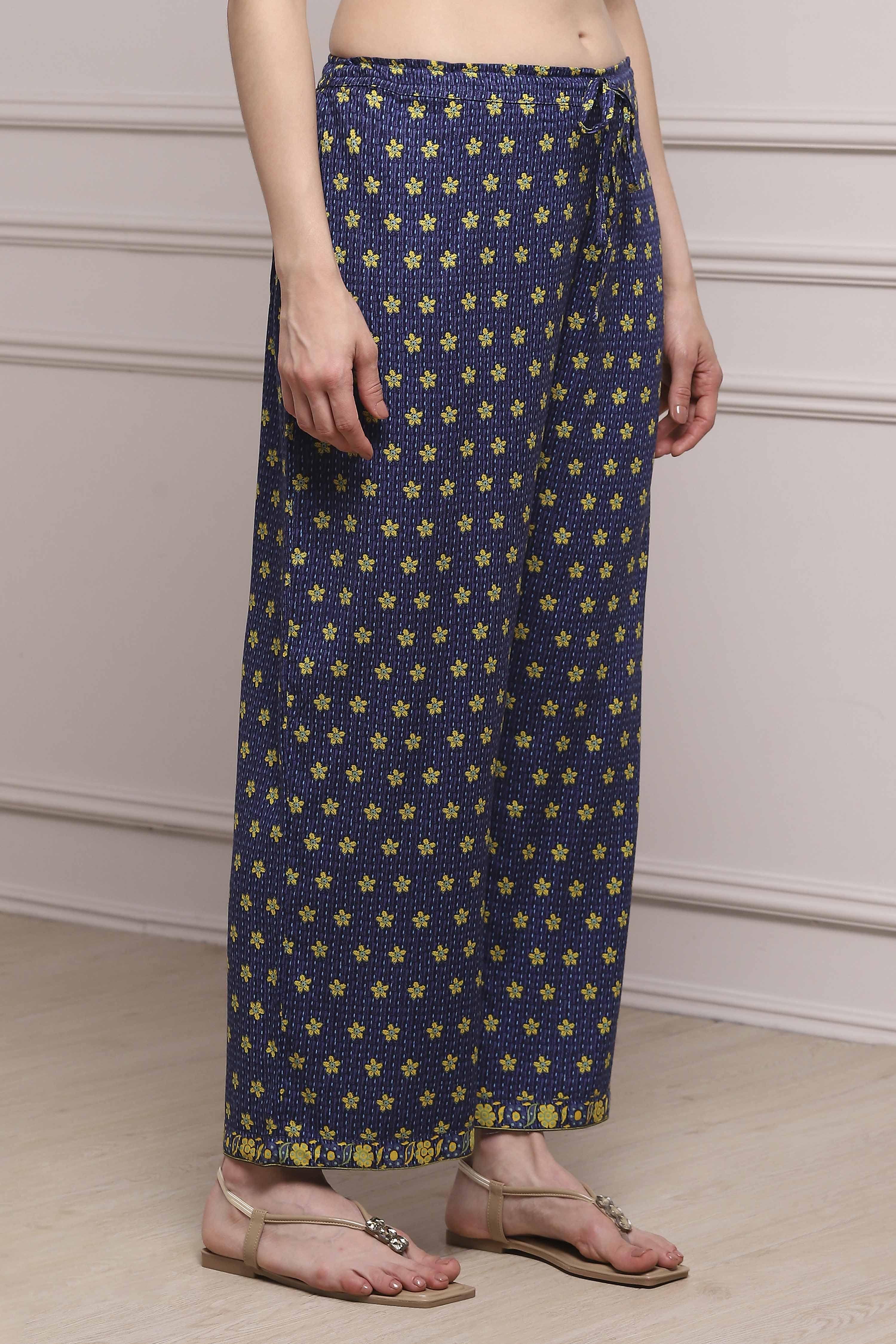 Coral Rayon Straight Palazzo image number 3