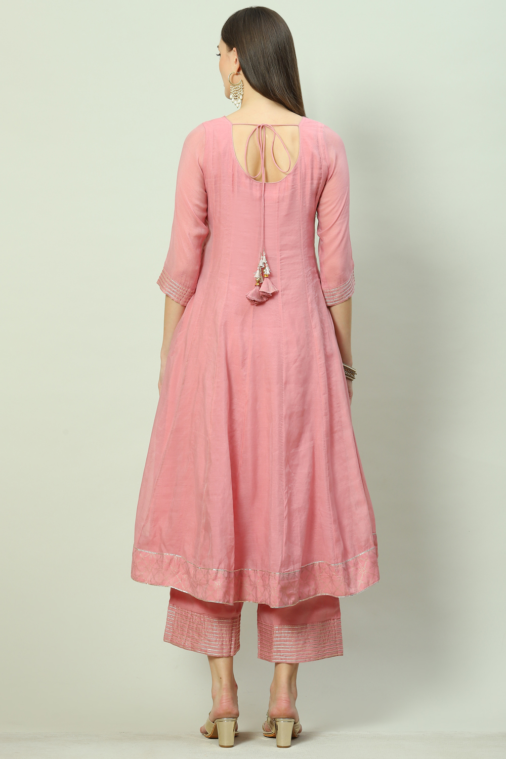 Green Art Silk Flared 2 Piece Set image number 4