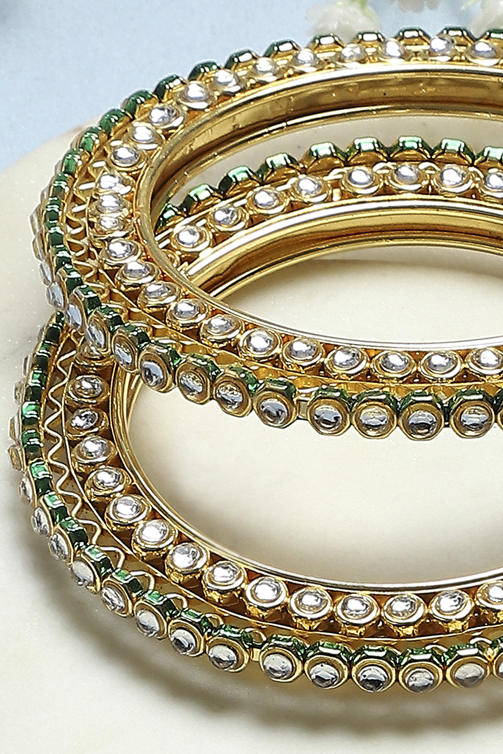 Green Stone Embellished Bangle image number 2